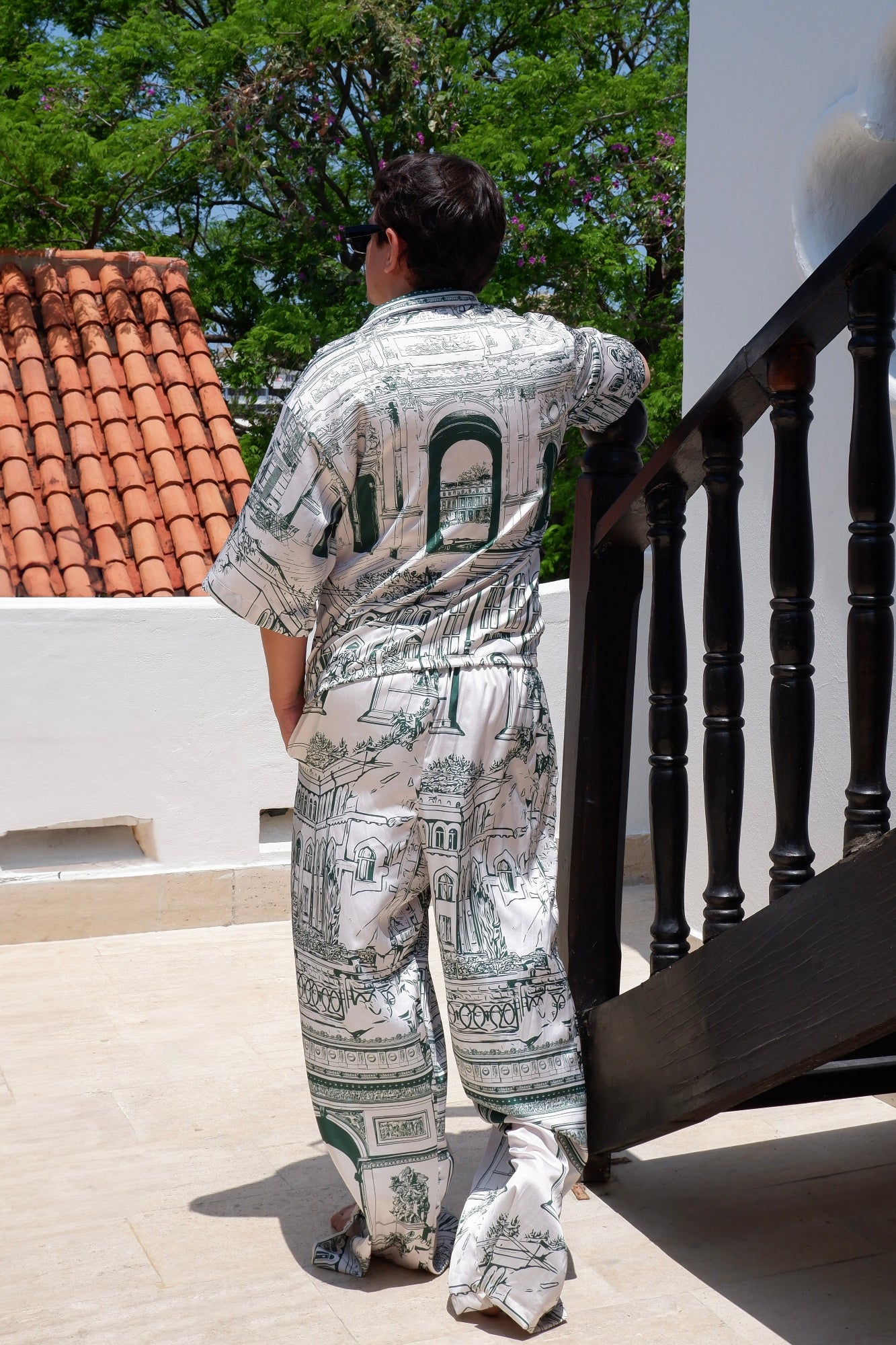 Conjunto set camisa y pantalón en seda de hombre- The City