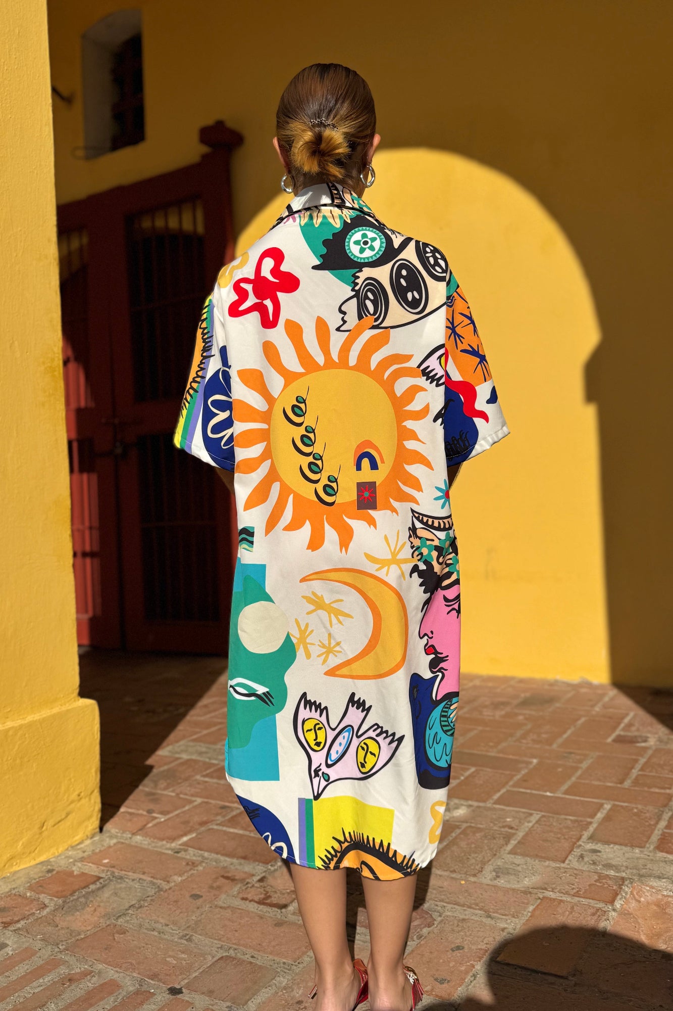 Blusón manga corta en seda mango - Soleil