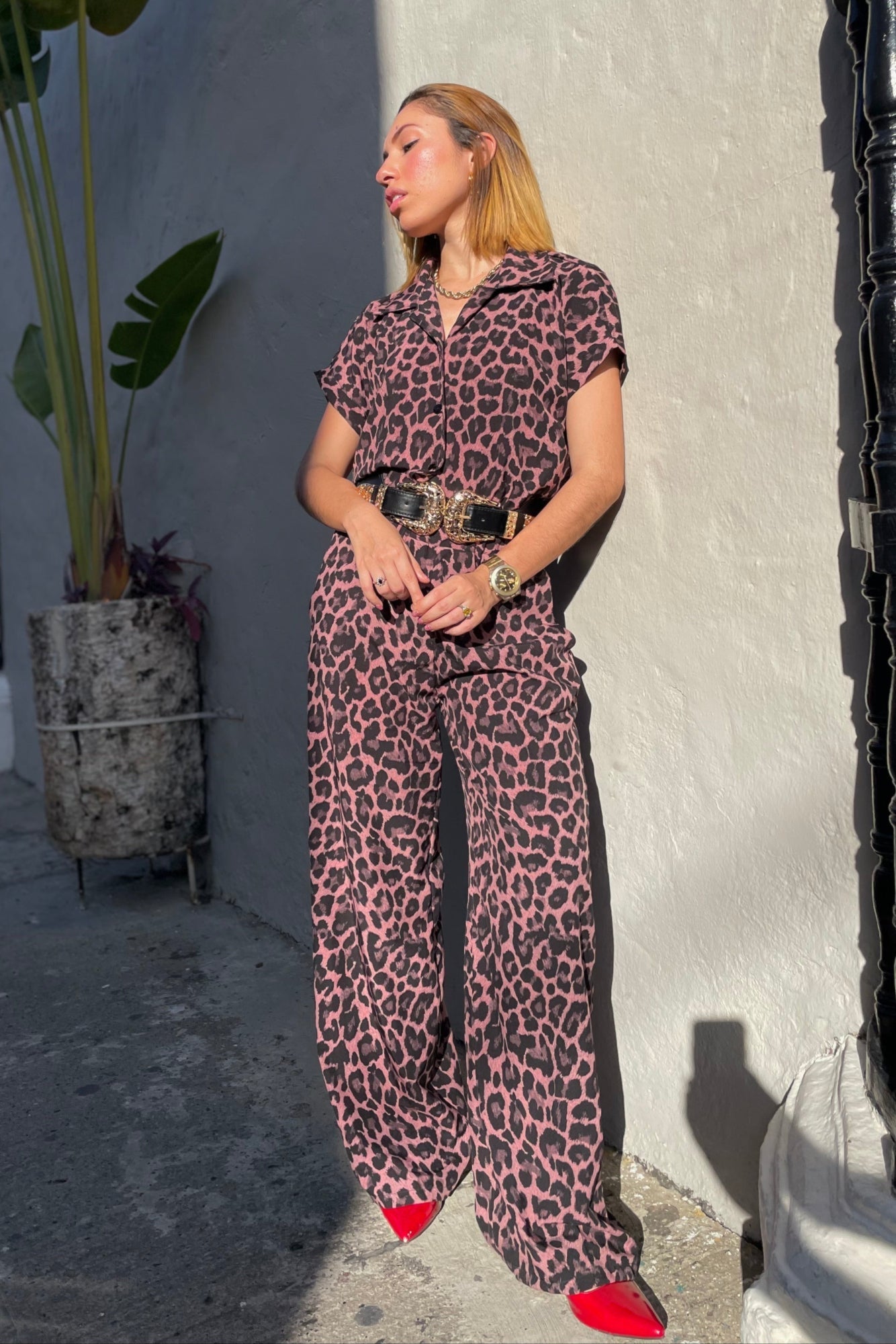 Conjunto set pantalón y camisa en seda mango - Aperol