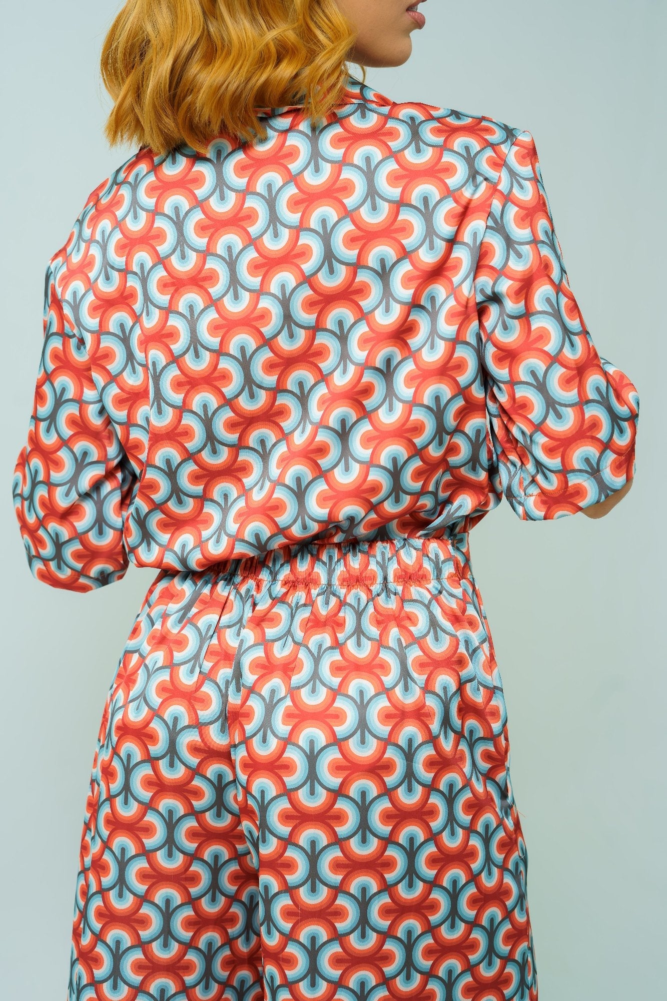 Pantalón wide leg tiro alto en seda - Circe