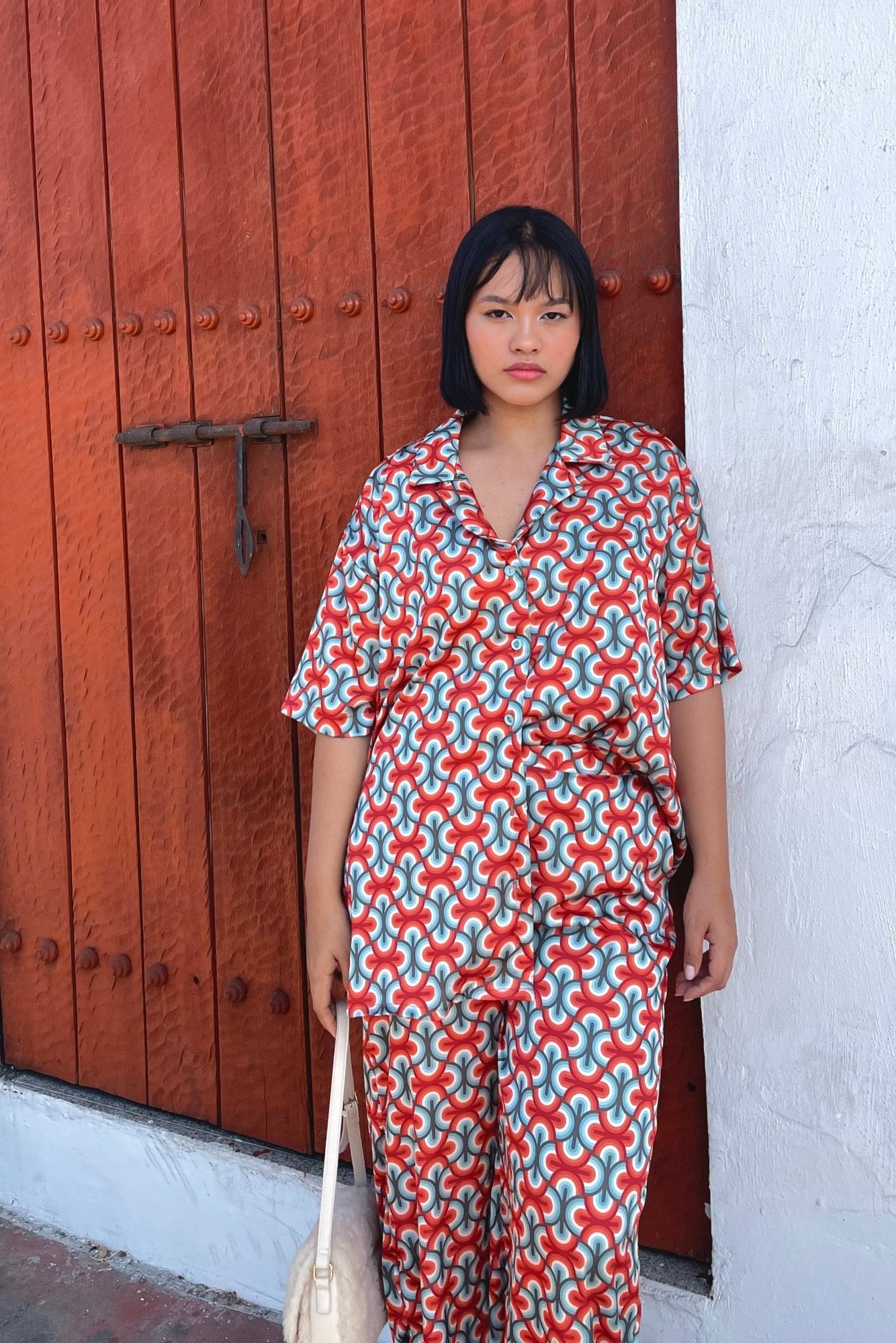 Conjunto set camisa y pantalón en seda mango - Circe