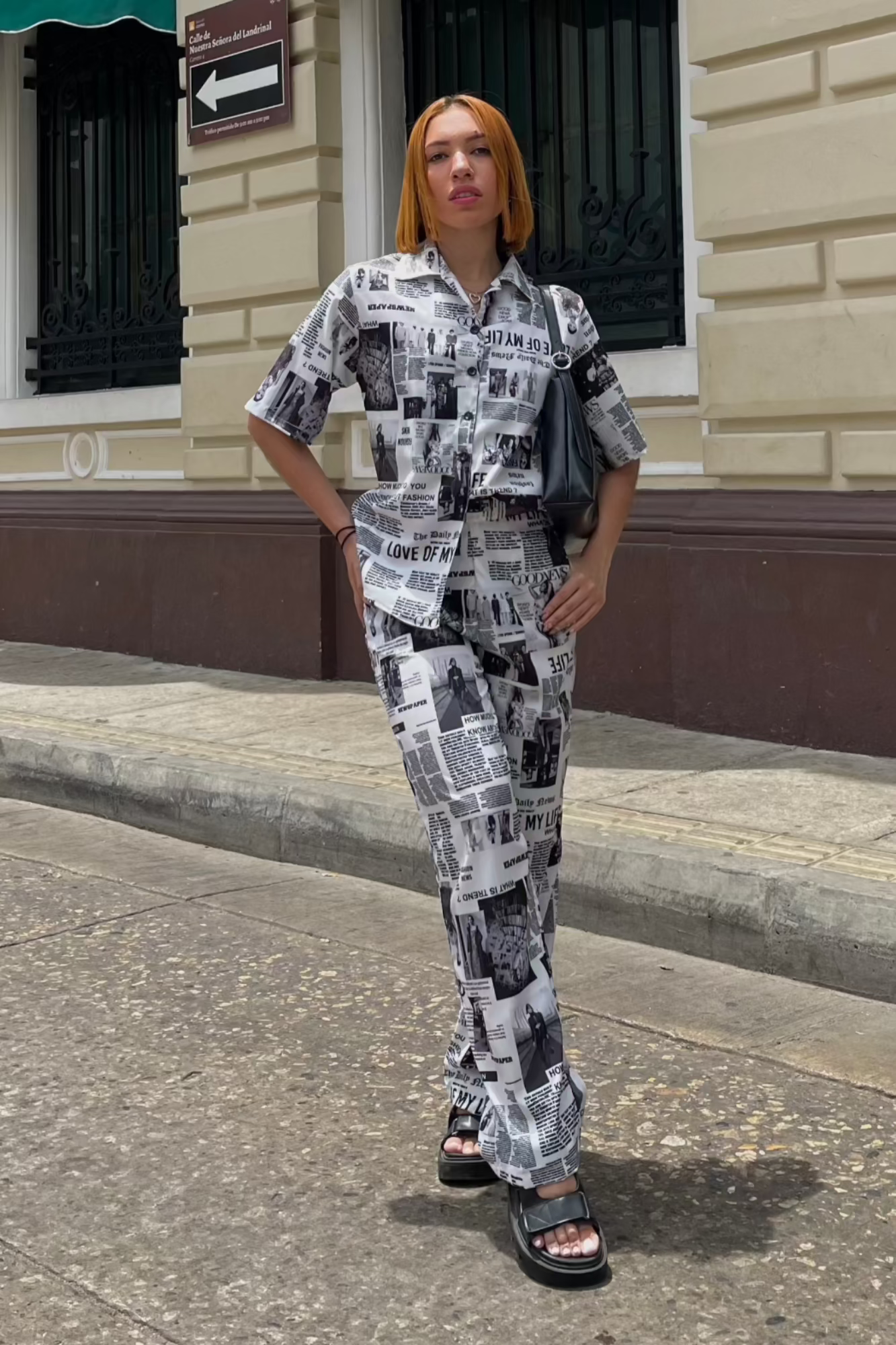 Conjunto set camisa y pantalón en seda mango - Magazine