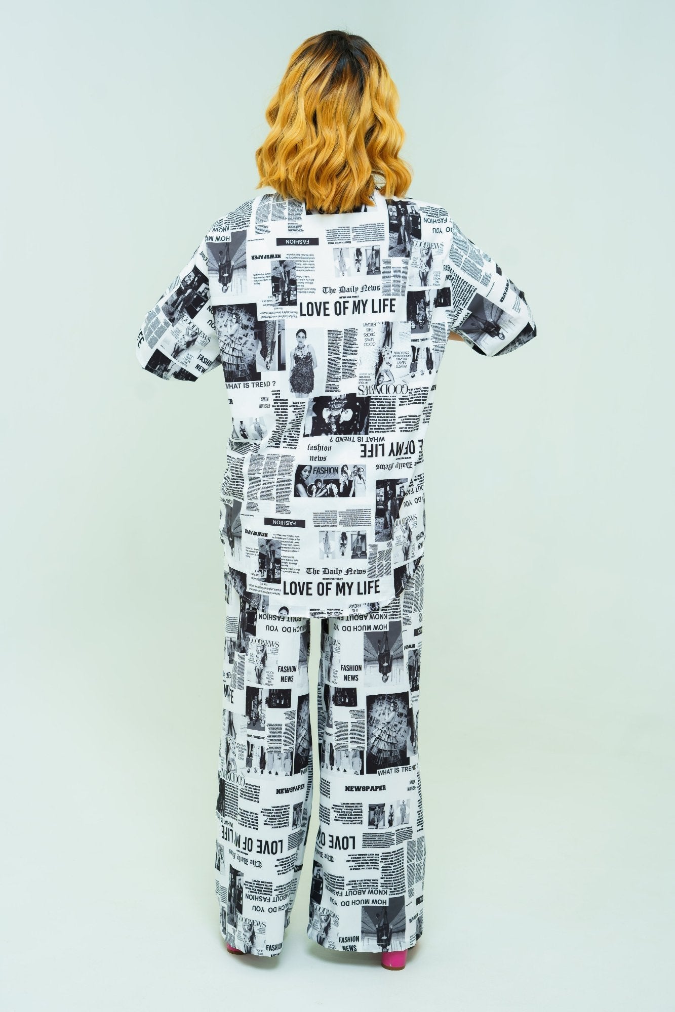 Conjunto set camisa y pantalón en seda mango - Magazine
