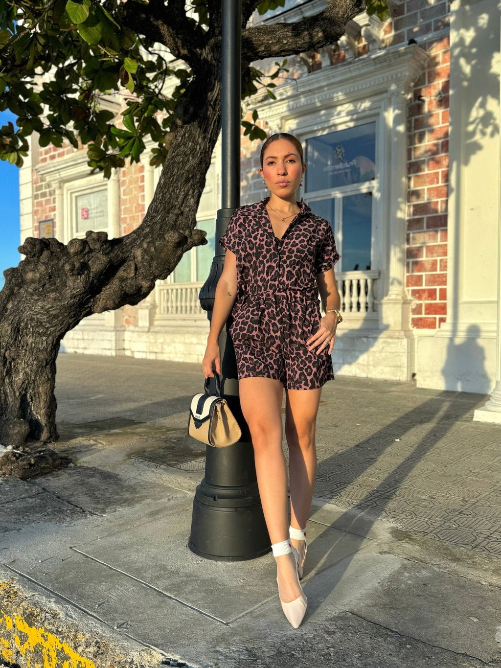 Conjunto set short y camisa en seda mango - Aperol