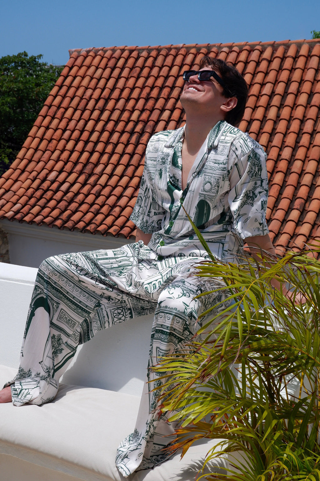 Pantalón wide leg en seda de hombre - The City