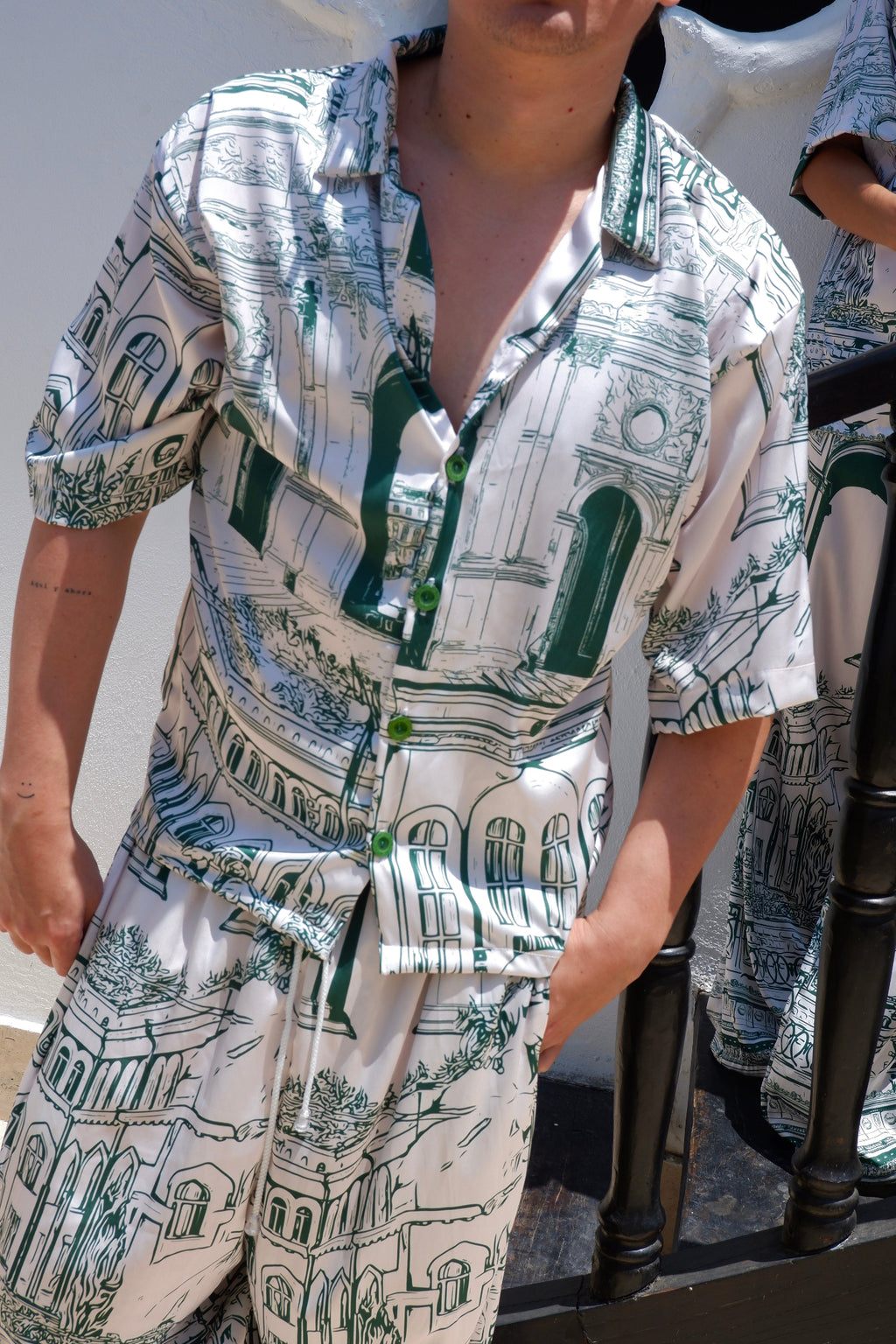 Conjunto set camisa y pantalón en seda de hombre- The City