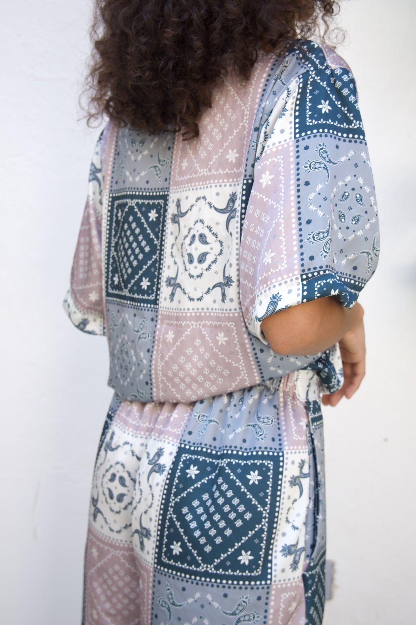 Pantalón wide leg tiro alto en seda de mujer - Vela