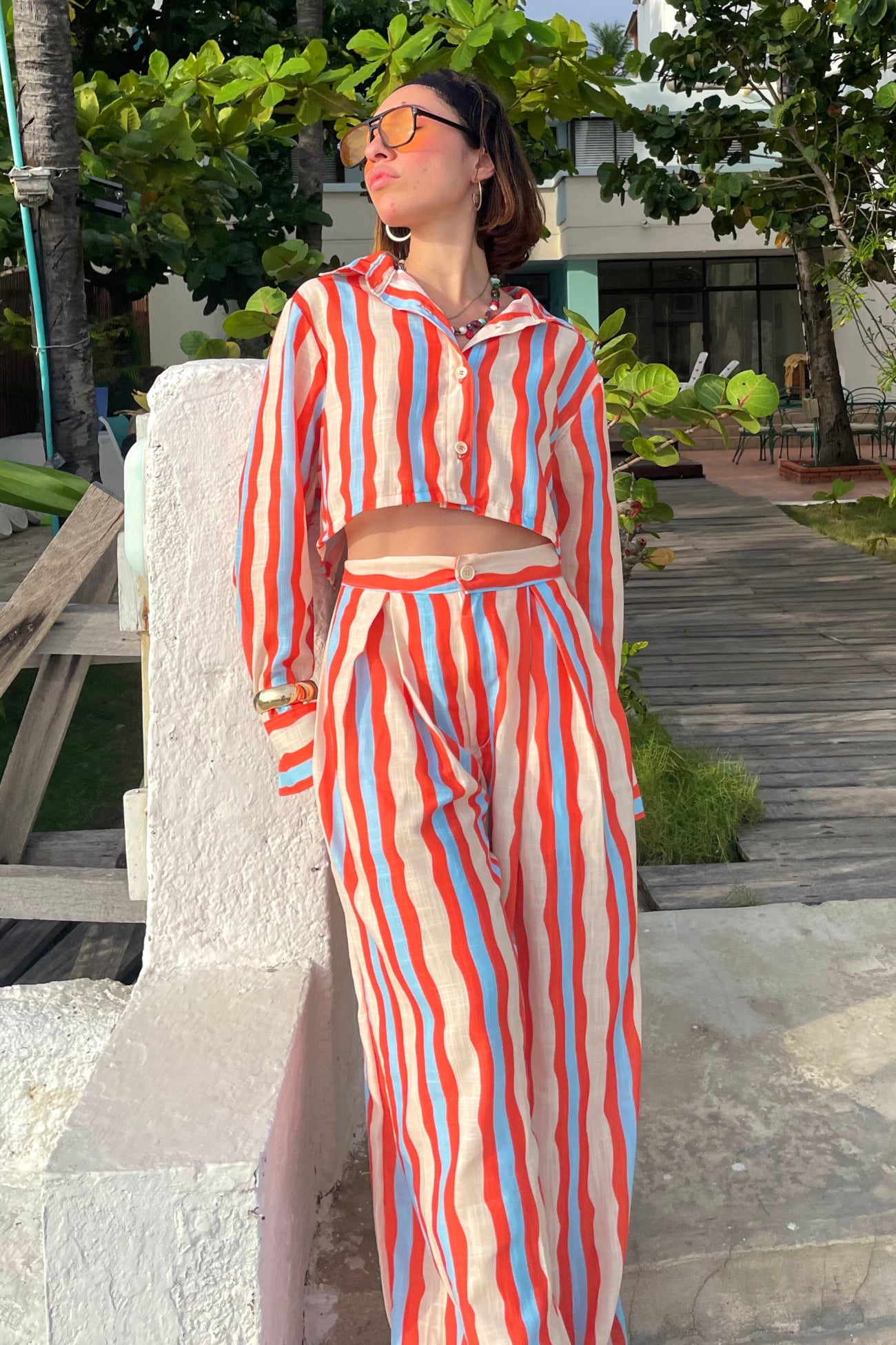 Camisa estampada en lino - Sal y sol