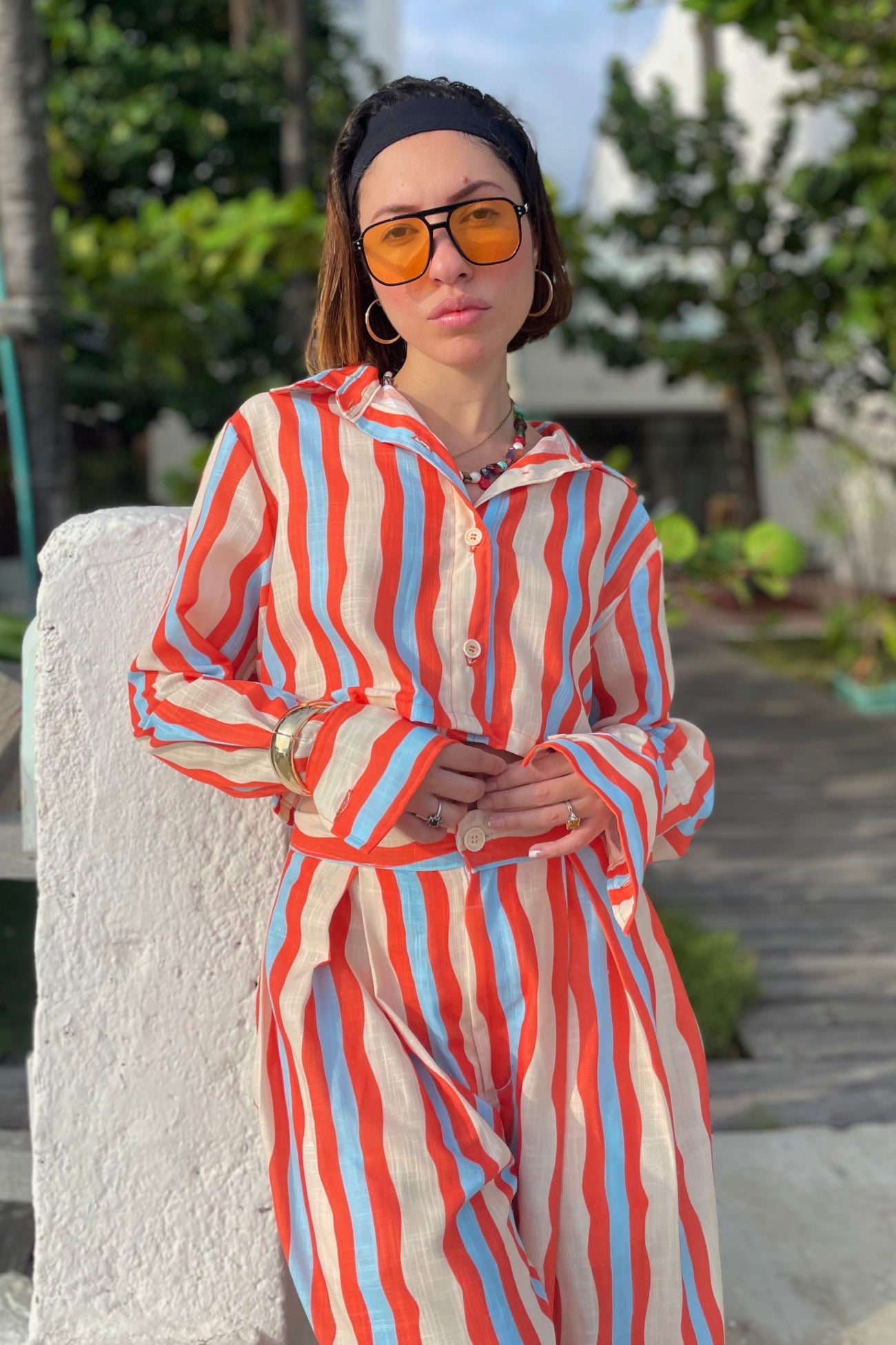 Camisa estampada en lino - Sal y sol