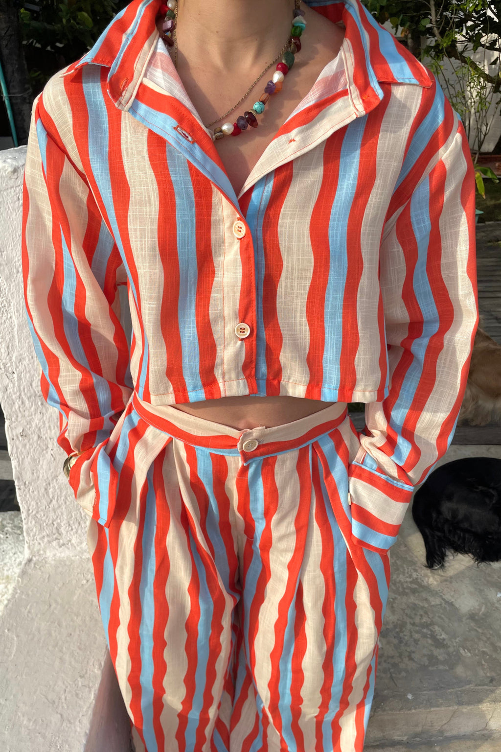 Camisa estampada en lino - Sal y sol