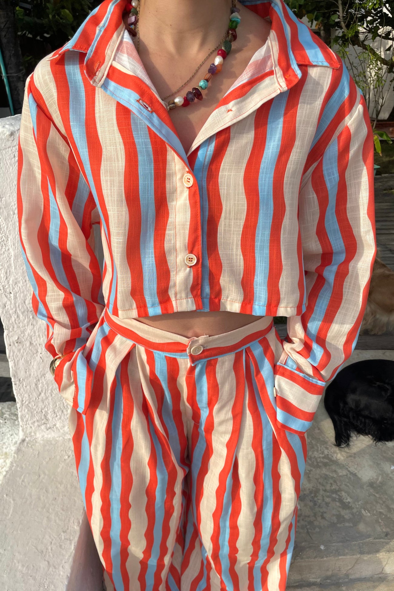 Camisa estampada en lino - Sal y sol