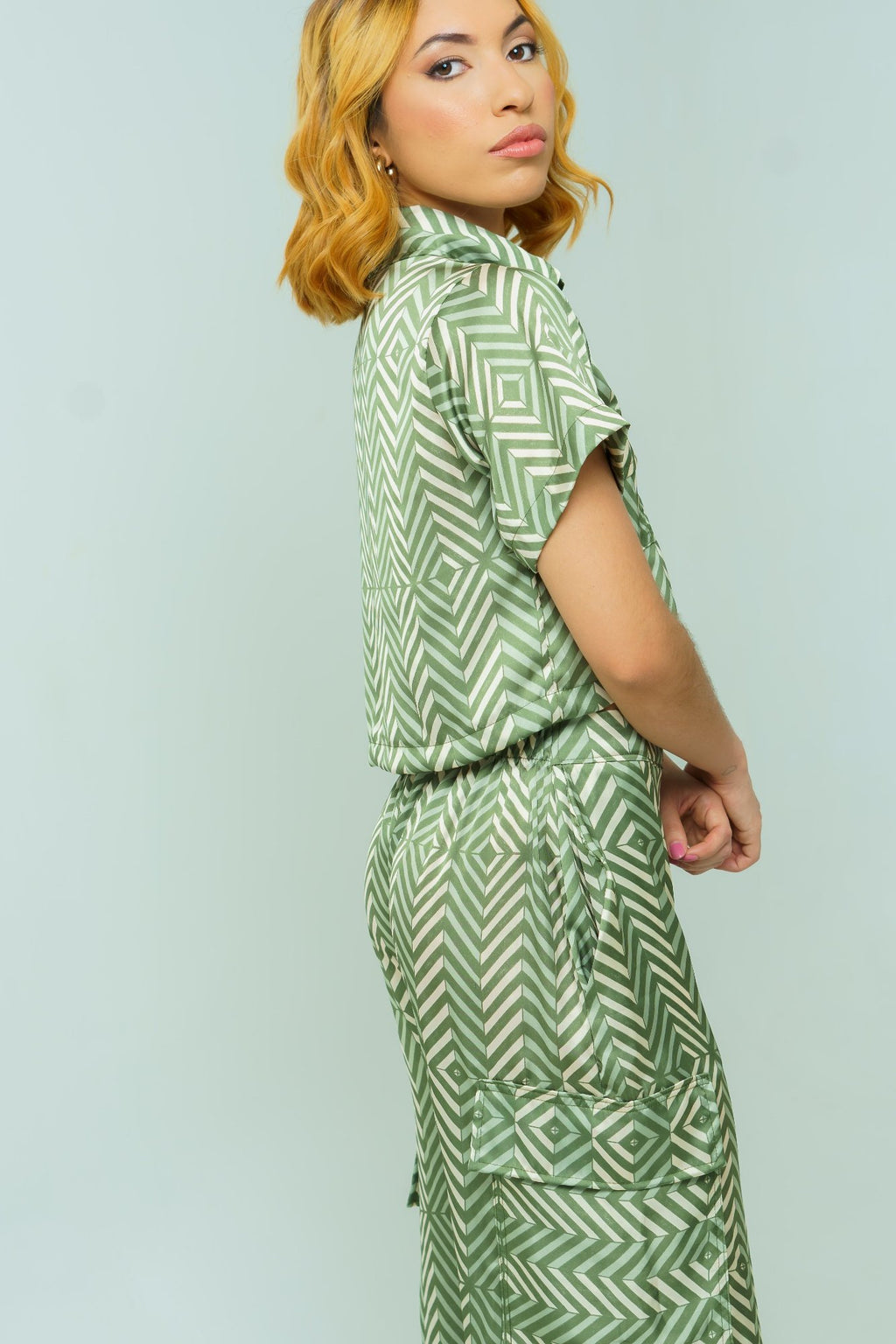 Conjunto set camisa y short en seda - Amelia