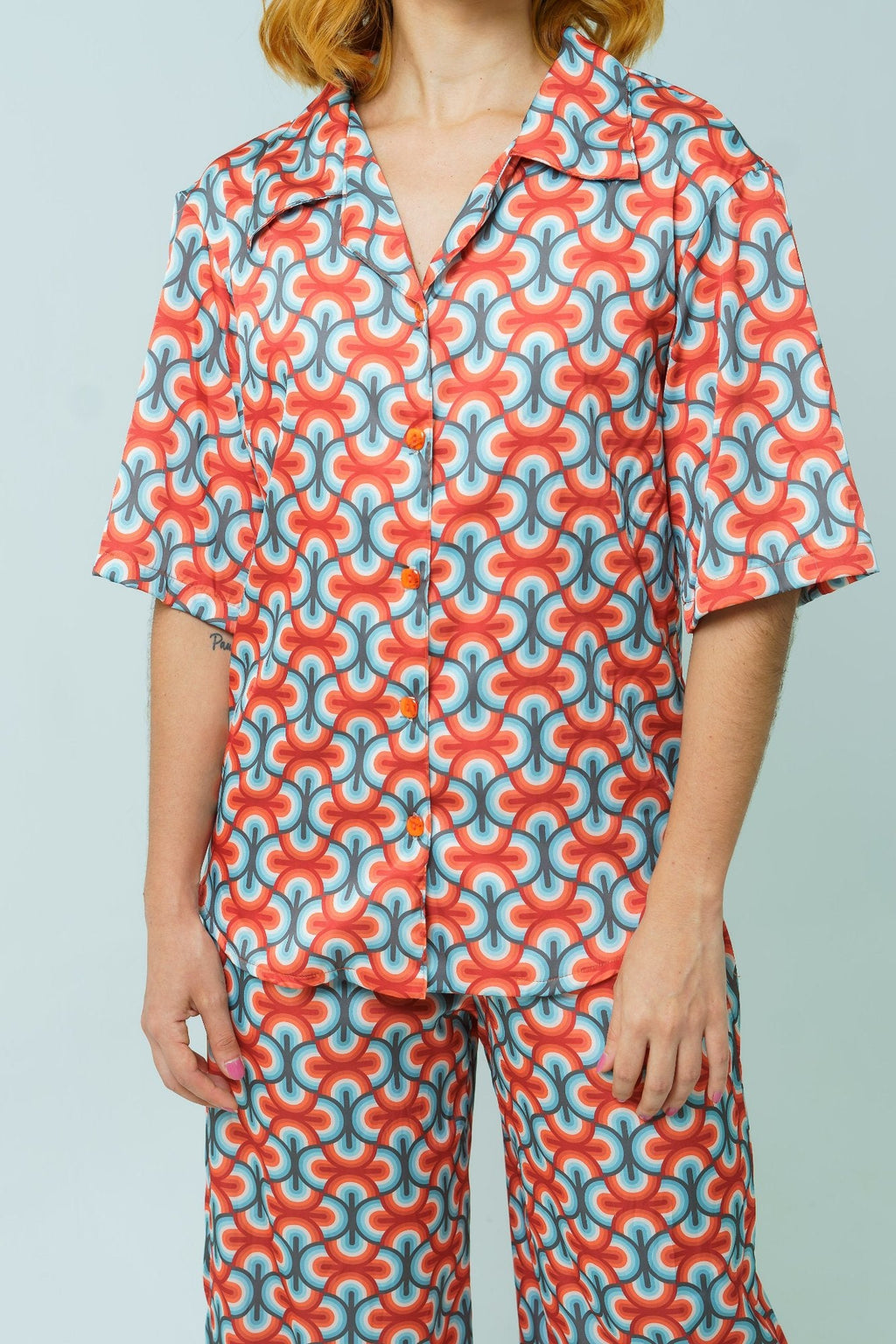 Conjunto set camisa y pantalón en seda mango - Circe