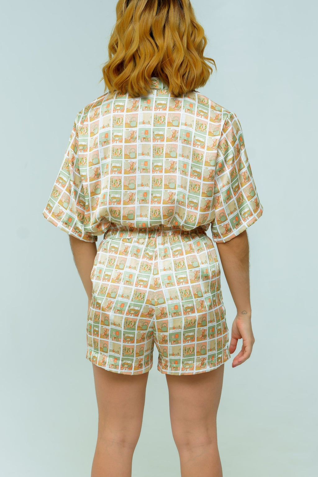 Conjunto set camisa y short en seda mango - Dreams