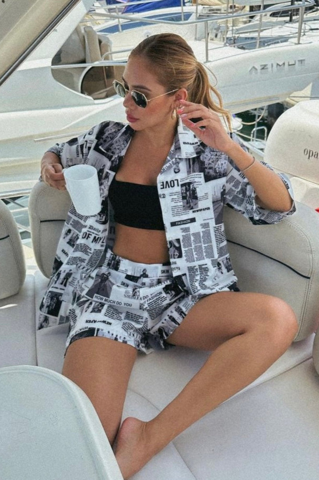Conjunto set camisa y short en seda mango - Magazine