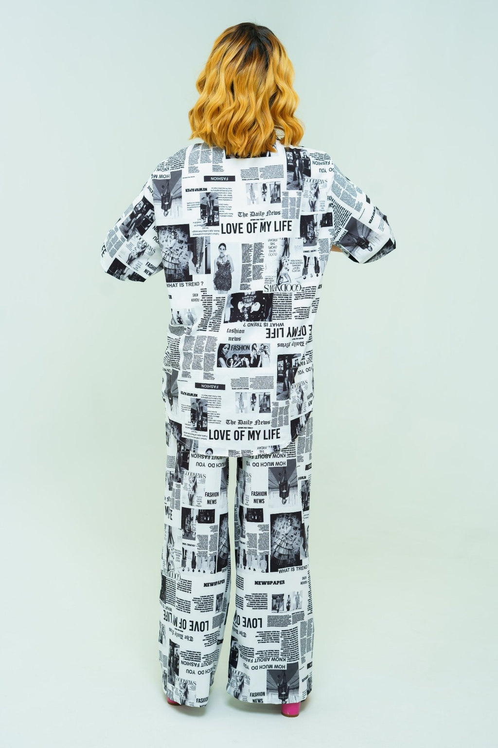Conjunto set camisa y pantalón en seda mango - Magazine