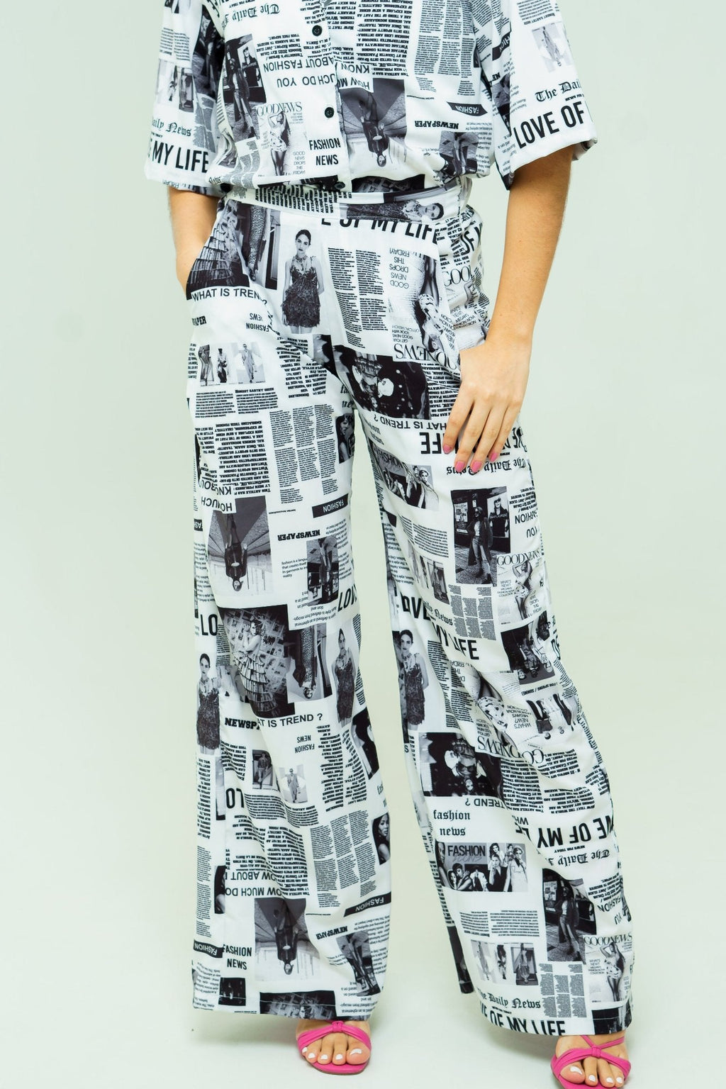 Conjunto set camisa y pantalón en seda mango - Magazine